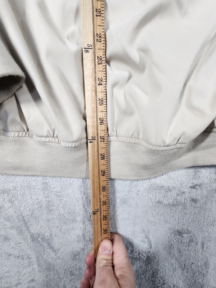 Eddie Bauer Mens Jacket Beige Golf Pullover Windbreaker Size Large V Neck