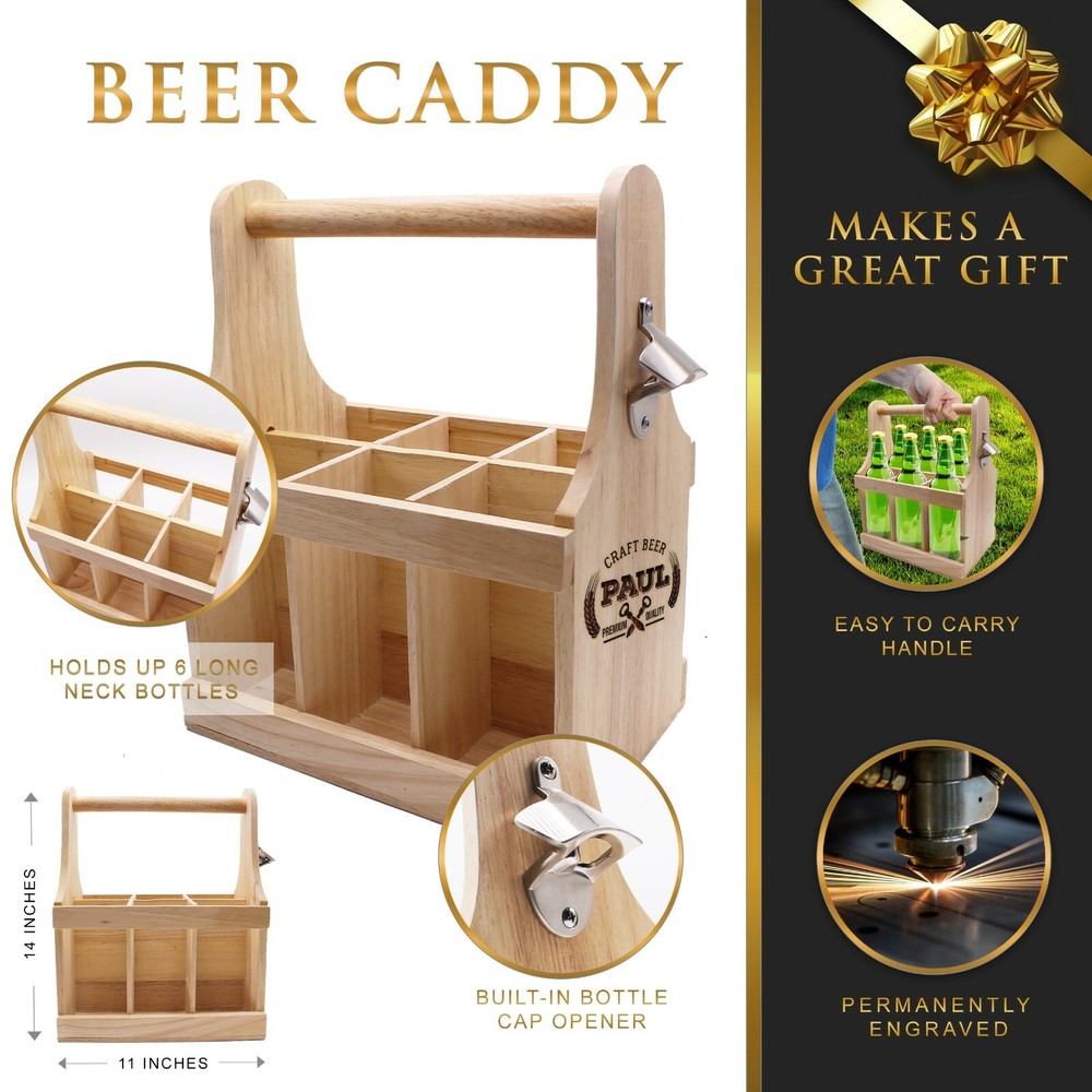 Personalized 6 Pack Beer Caddy Carrier