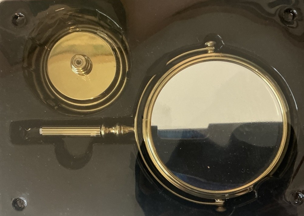 Vintage Kimball & Young Vanity Stand Mirror 6” Solid Brass Frame