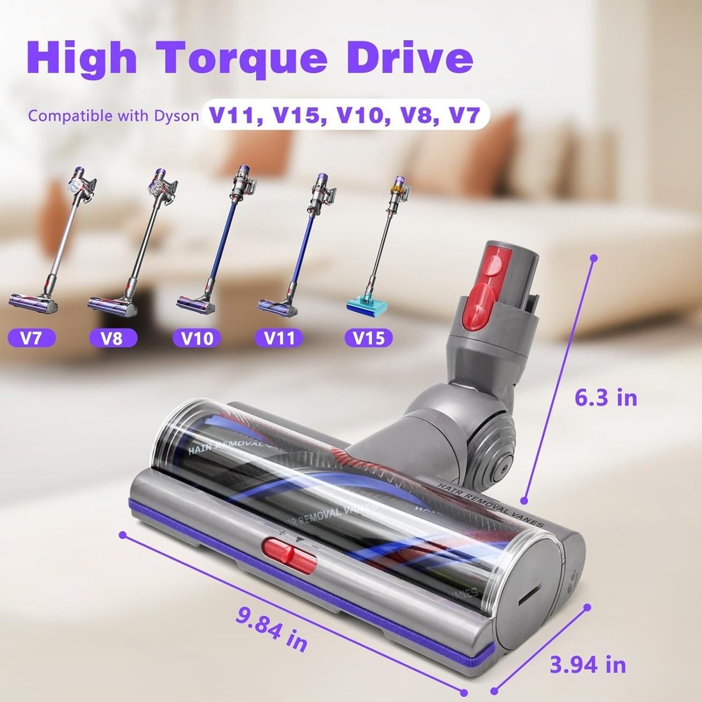 Versatile High Torque Cleaner Head for Dyson Cordless Vacuum - Easy Install