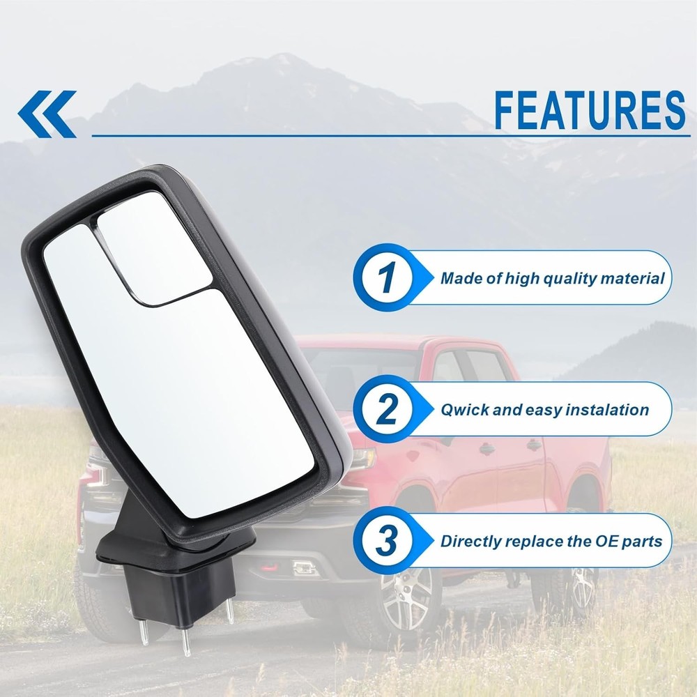 Left Driver Mirror for Chevy Silverado 1500 2019 2025 5Pins