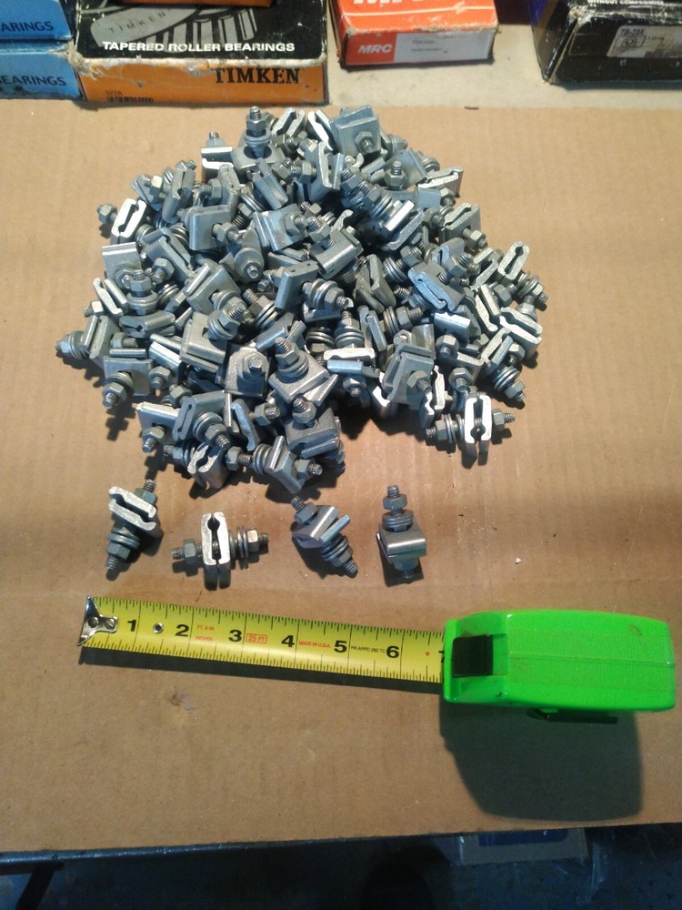 100) Diamond #26-09010, "D" Cable Lashing Wire Clamp, "Bug Nut" Stkd. both sides