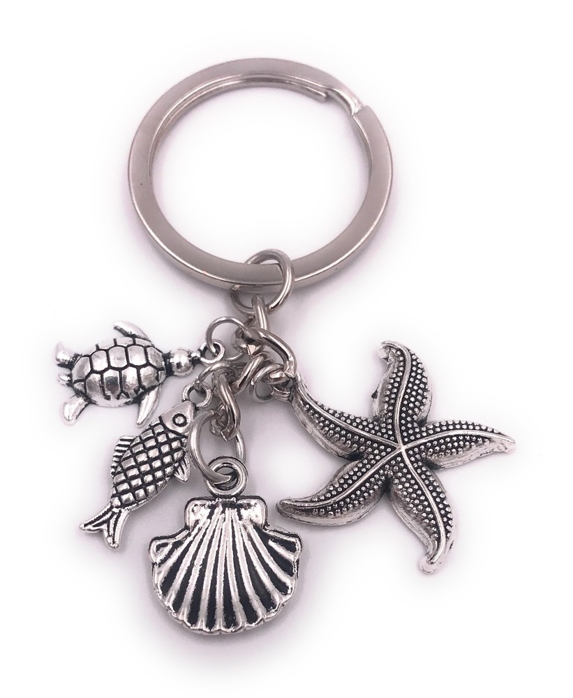 Seestern Maritime Silver Metal Keychain