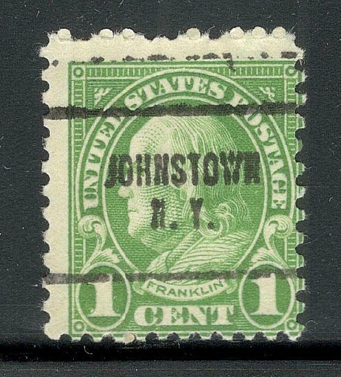 Sc # 632 ~ 1 cent Franklin Issue, Precancel, JOHNSTOWN N.Y