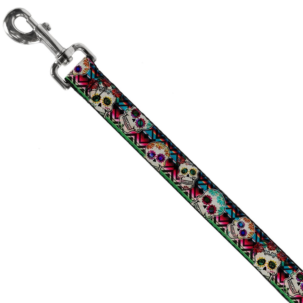 Dog Leash Sugar Skulls Zarape Multi Color