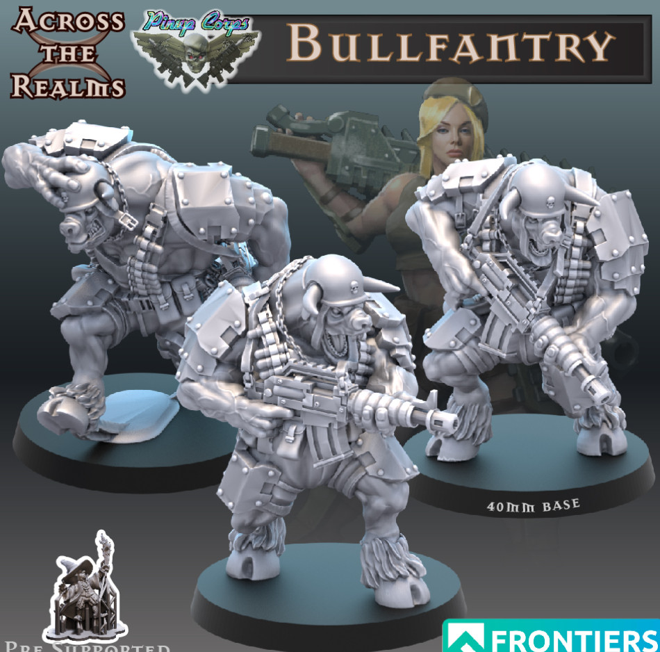 Bullfantry x 3 models (28 / 32mm scale)