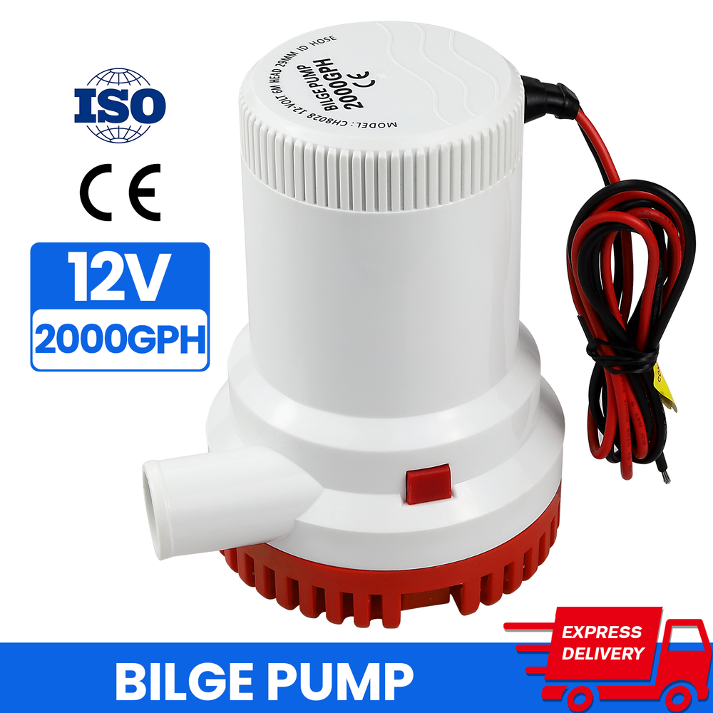2000GPH New Bilge Boat Marine Water Pump 12V Submersible Plumbing Electric Pumps