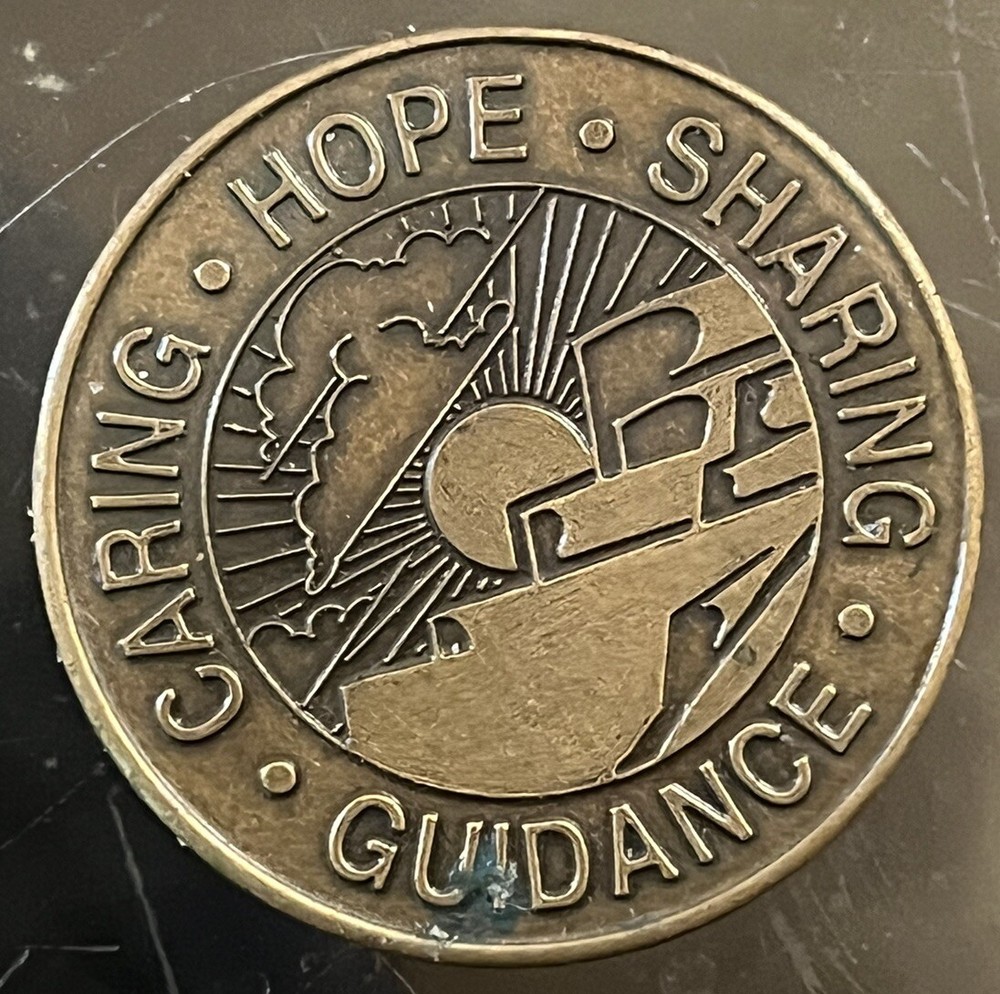 Alcoholics Anonymous AA Medallion Sponsorship NA Narcotics token chip