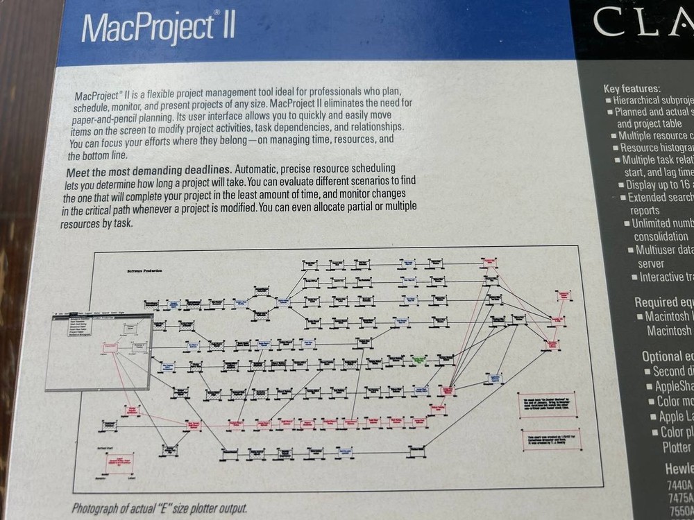 Claris MacProject II Boxed Software Disks Manuals Vintage