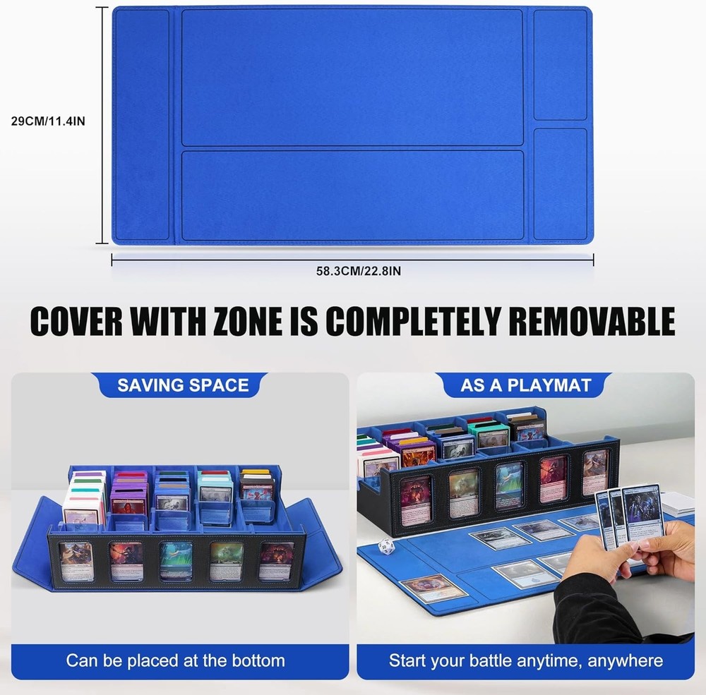 Trading Card Storage Box with Commander Display , 5-Row Deck Case with Remova...
