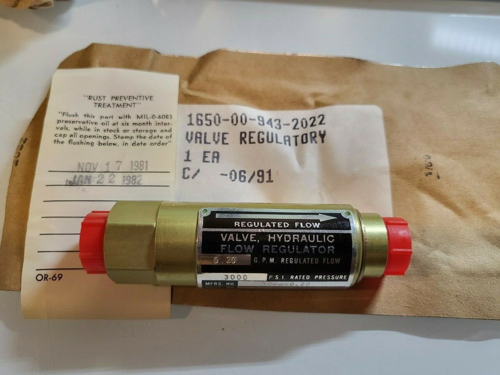 PARKER-HANNIFIN VALVE REGULATING 30A4-020 1650-00-943-2022