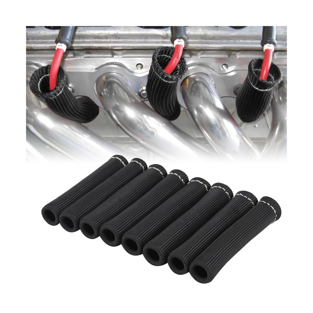 8 PCS Spark Plug Wire Heat Shield Sleeve 2500° Spark Plug Boot Protector Wr