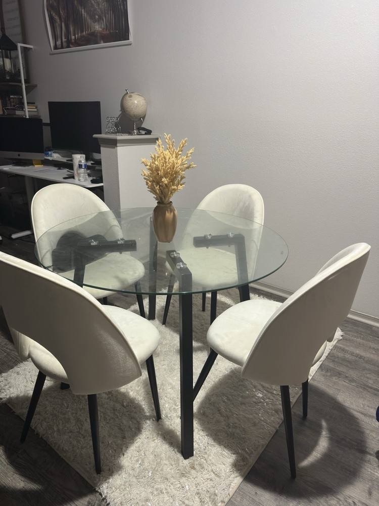 Round Glass Dining Set 42”