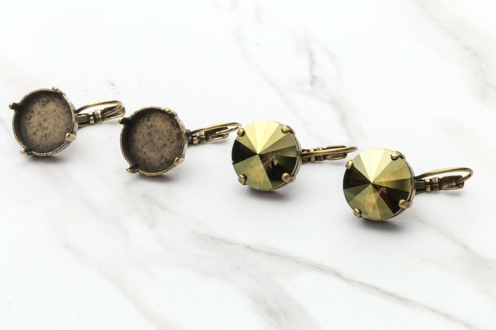 14mm Round | Classic Drop DIY Earring Bases | (EE 17)