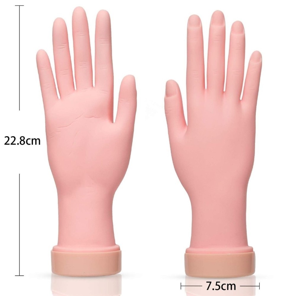 Flexible Nail Training Hand Practice Mannequin for Art Manicure Tips