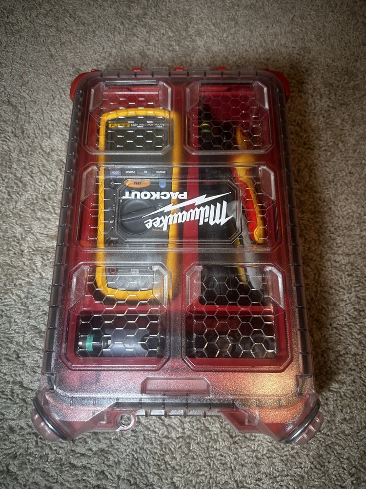 Milwaukee PACKOUT Insert   3d Printed Multimeter Organizer Insert Red