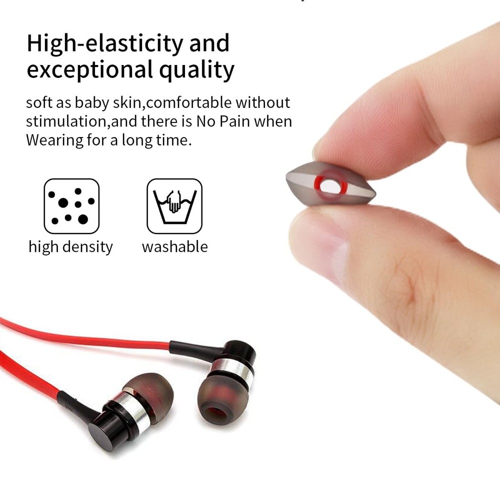 60PCS Earbuds Replacement Tips Silicone, Ear Bud Pieces 10 Colors