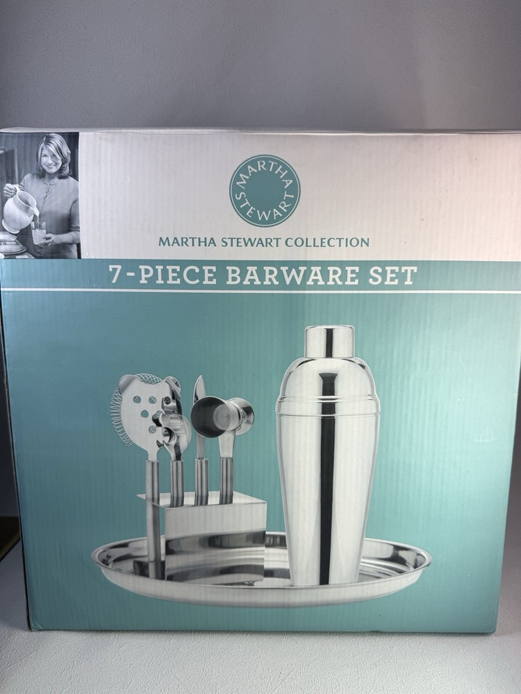 Martha Stewart Collection 7-piece Barware Set OPEN BOX