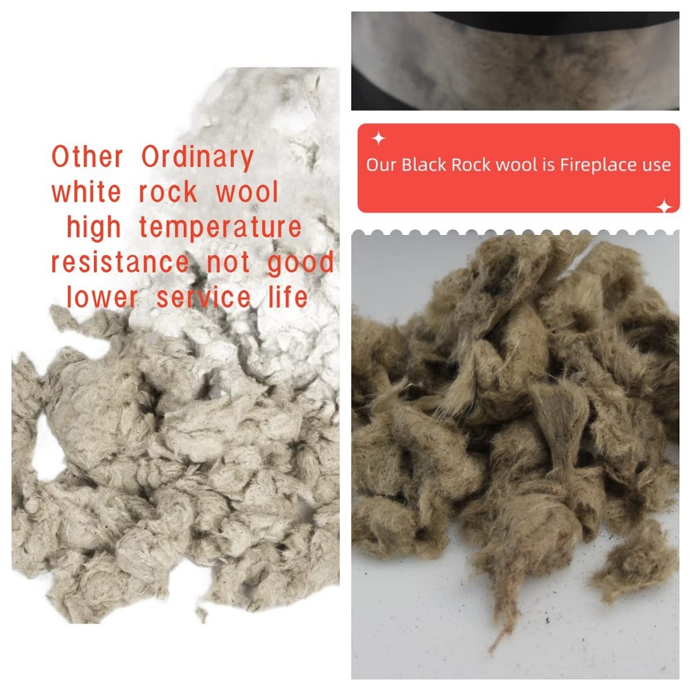 High-Temperature Rock Wool Gas Logs - 6 oz Fireproof Insulation Bag