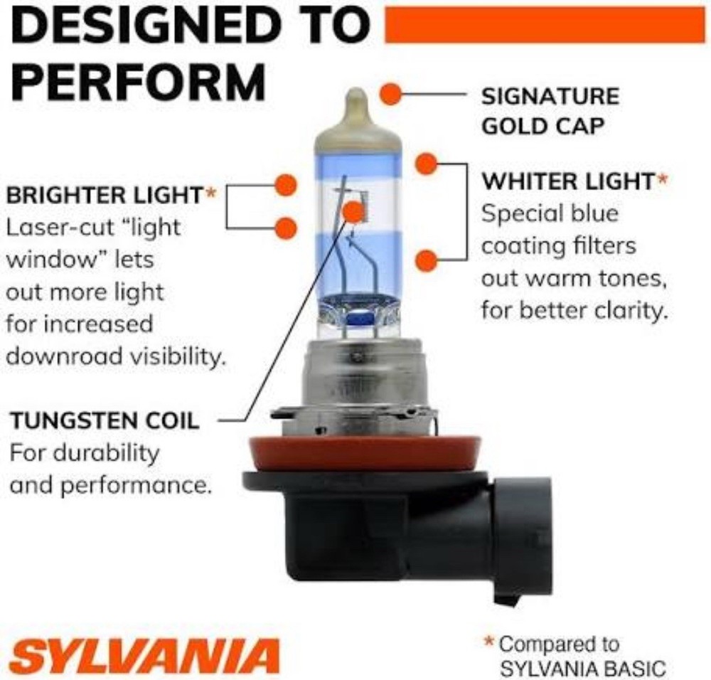 Sylvania Silverstar Ultra H11 55W Head Light Low Beam (Two Bulbs) JUST ARRIVED🔥