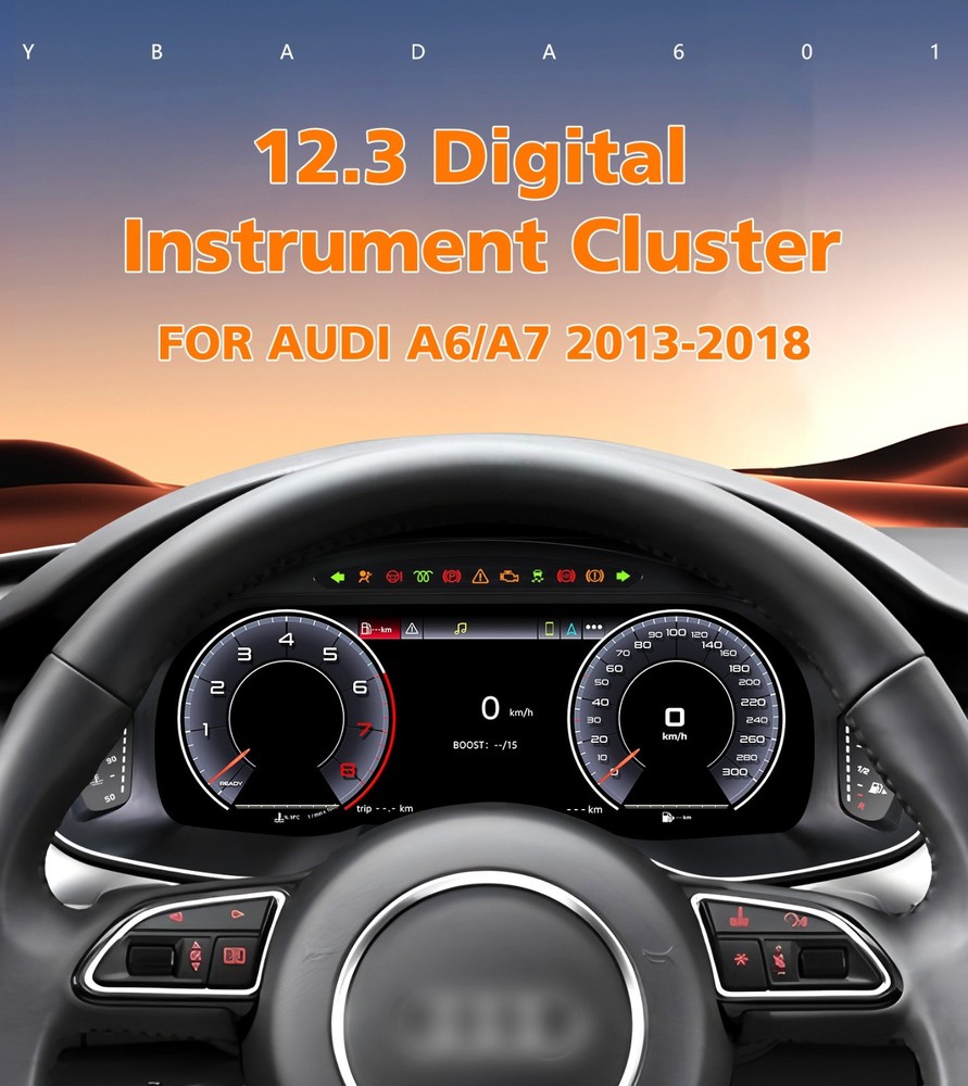 For AUDI A6 A7 2013-2018 CarPlay Linux Digital Instrument Cluster Speedometer