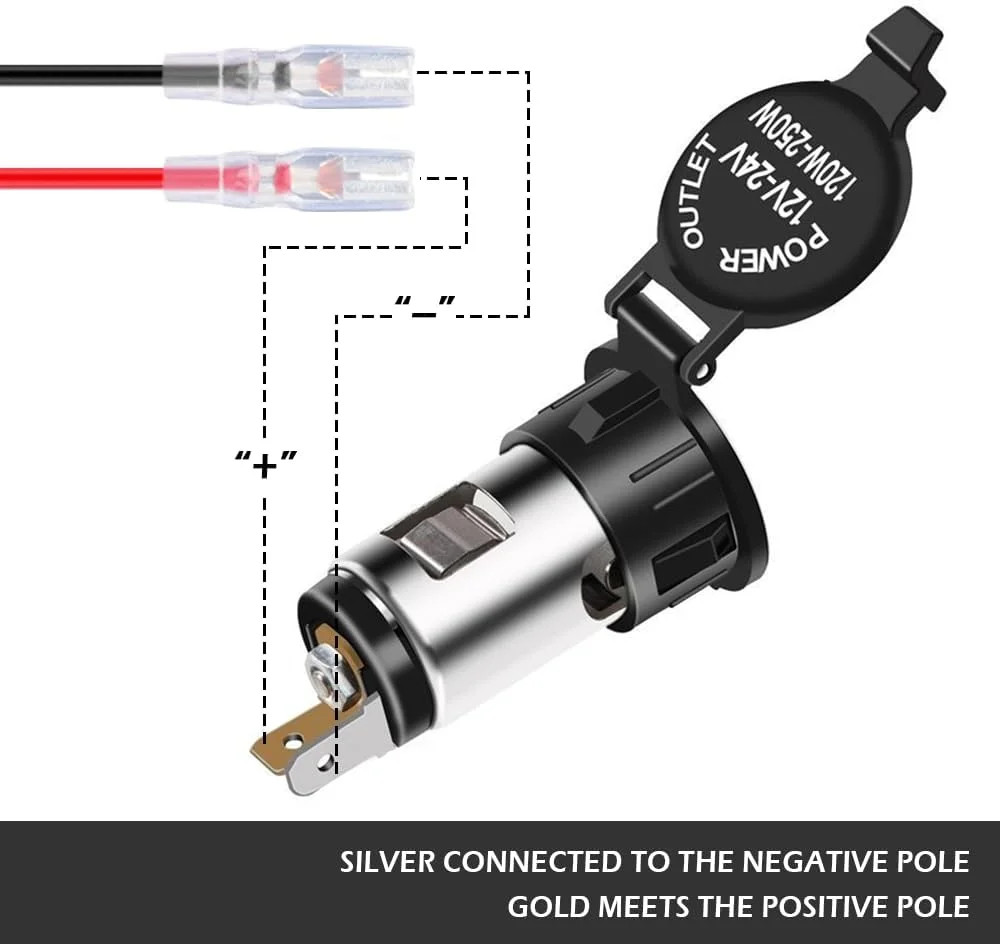 12V Cigarette Lighter Socket,Car Cigarette Lighter Socket with Waterproof Cover