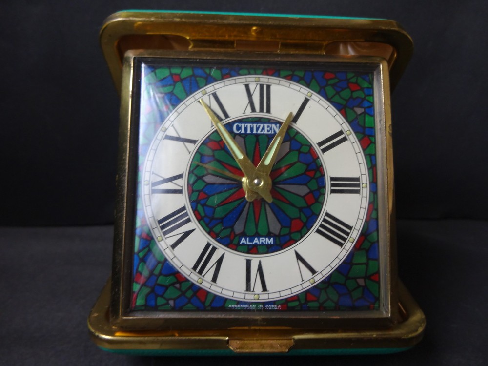 Antique CITTZEN Folding Hand-Rolled Mini Table Clock JAPAN