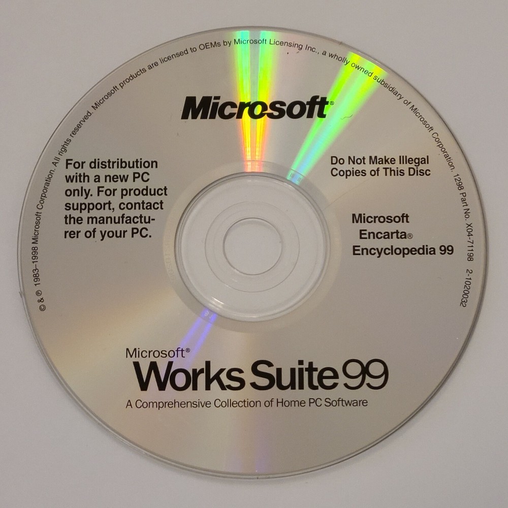 Microsoft Works Suite99 Four CDs and User Guide Excellent Pre-owned Condition