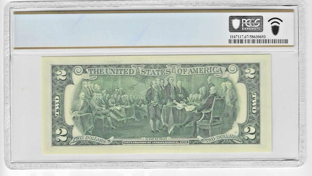 2017A Star $2 Two Dollar PCGS Graded Gem 67PPQ SOLID/FILLED STAR Error Note RARE
