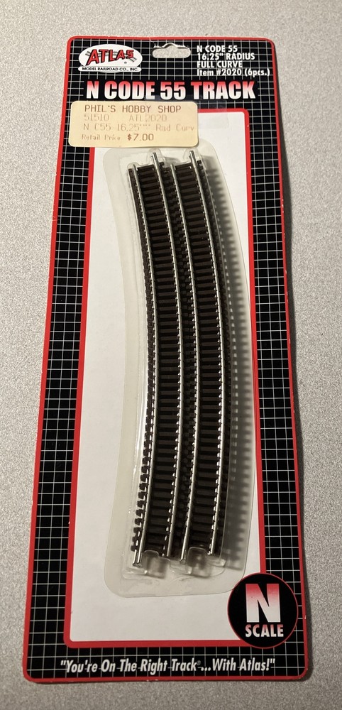 Atlas N Code 55 Track 6 Pieces #2020 16.25 Radius Full Curve