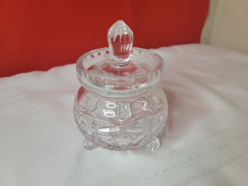 CRYSTAL FOOTED JAM JAR - GREAT CONDITION