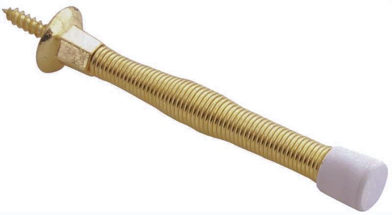 2-Pack Bright Brass Flexible Spring Door Stop