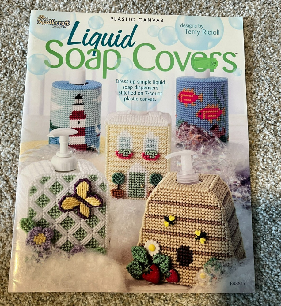 LIQUID SOAP COVERS - NEEDLECRAFT SHOP PLASTIC CANVAS PATTERN