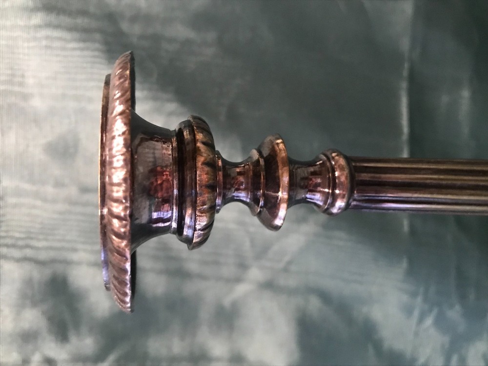 Antique Pair of Silver Plated Ecclesiastic Candlesticks