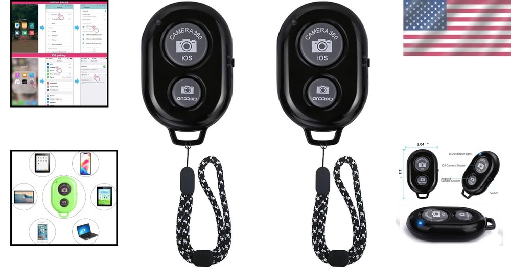 Portable Wireless Shutter Remote for iPhone and Android - Take Photos Anywhere
