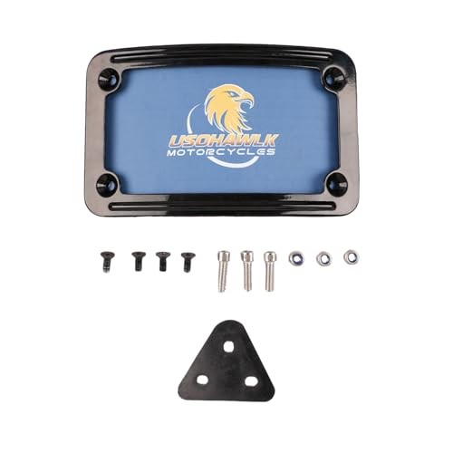 Curved Laydown License Plate Mount Bracket for Harley 3 Hole Mount - Black