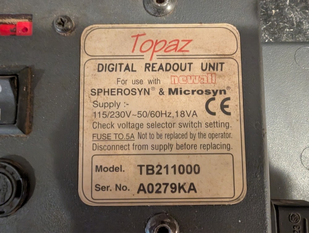 Newall topaz digital readout two axis (not working)