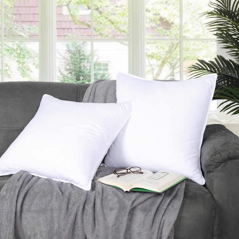 Solid Microfiber Medium Density Pillow Set of 4 Sleep Comfort Head Neck Support