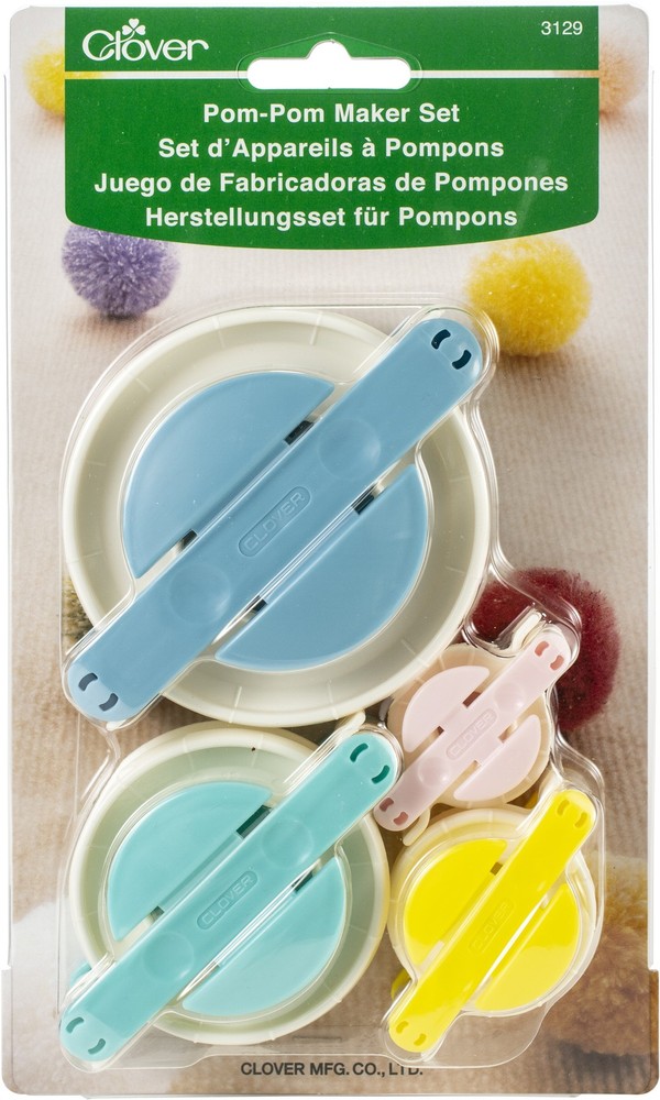 Clover Pom-Pom Maker Set-4/Pkg - 3129
