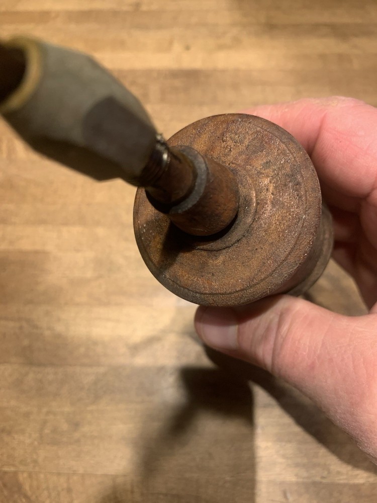 Antique Bow Drill -Brass Collet W/ Drill Bit- Woodworking