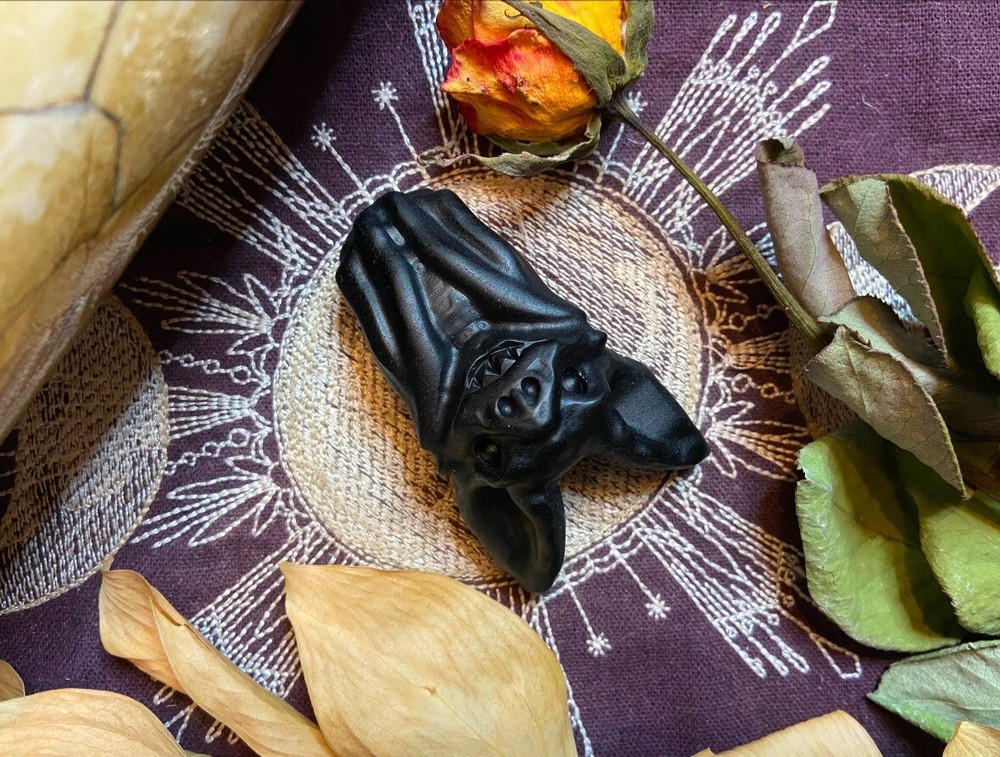 Black Obsidian Bat, Natural Crystal, Metaphysical