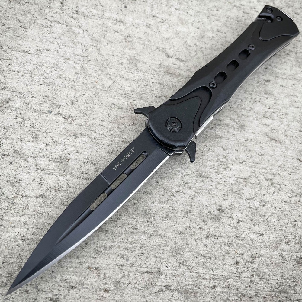 8" TAC FORCE SPRING OPEN ASSISTED TACTICAL STILETTO FOLDING POCKET KNIFE Blade .