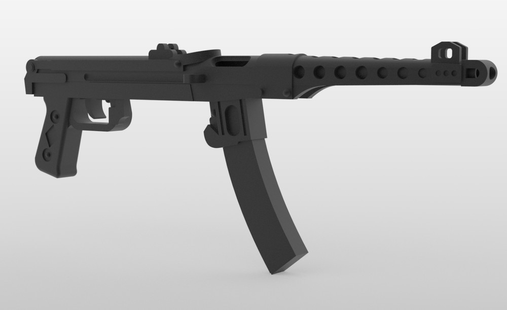 1/24 Scale Battleground PPS-43 Submachine Gun - Stock folded