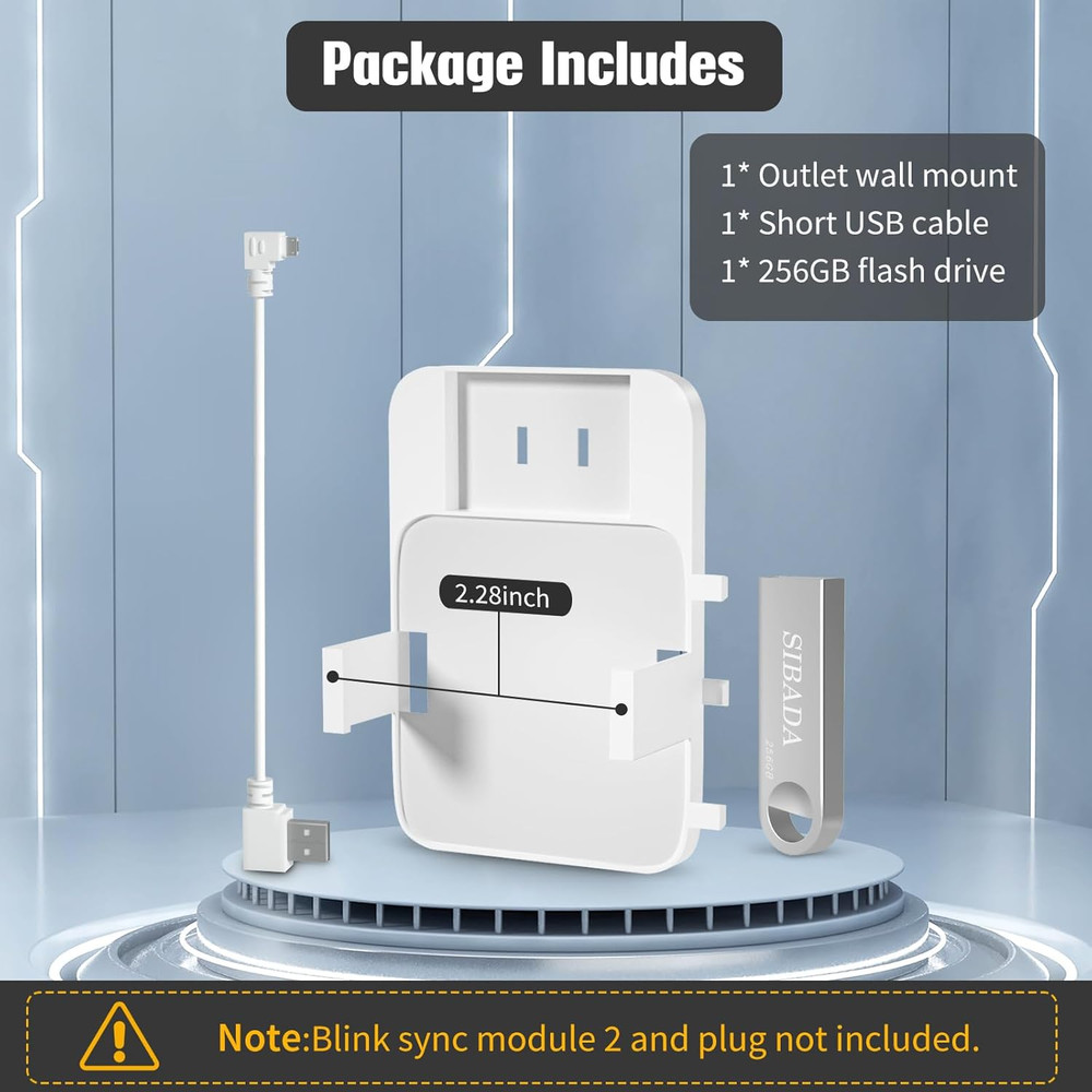 256GB USB Flash Drive, Outlet Wall Mount Holder for Blink Sync Module 2, Module