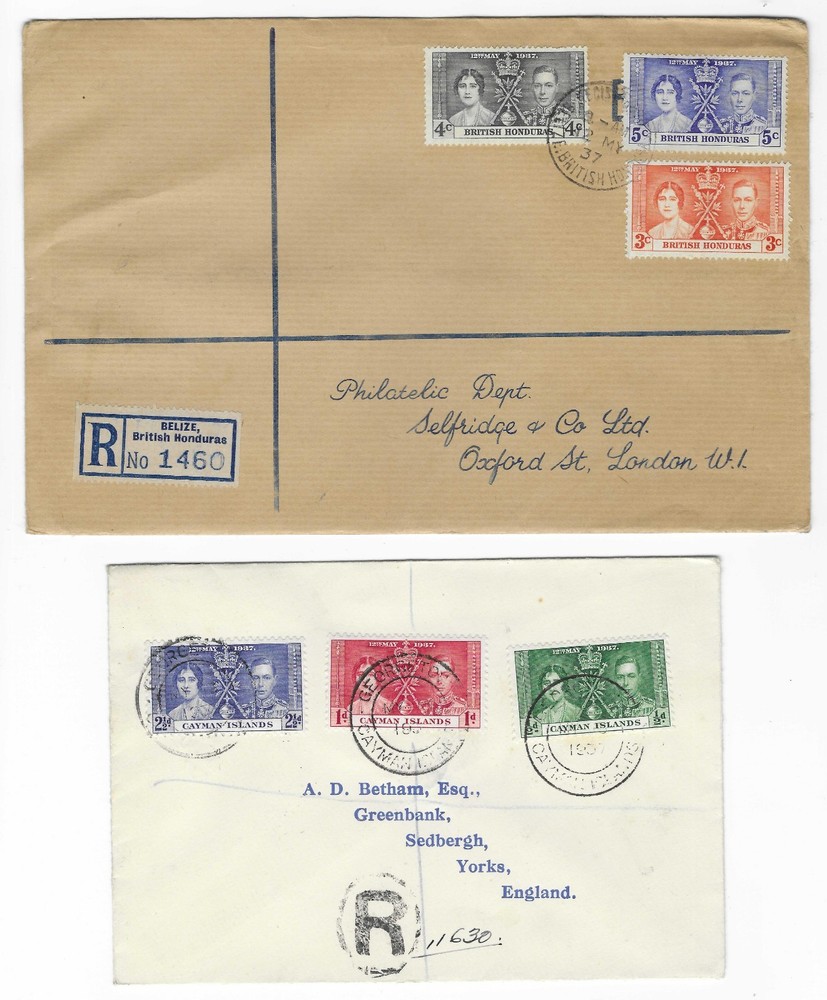 Commonwealth 1937 Coronation Covers x 9