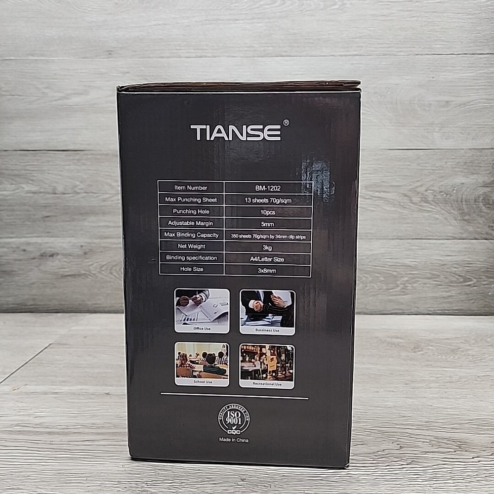 Tianse BM1202 Comb Binding Machine, 10-Holes, 350 Sheets 13 Max Punching Sheets