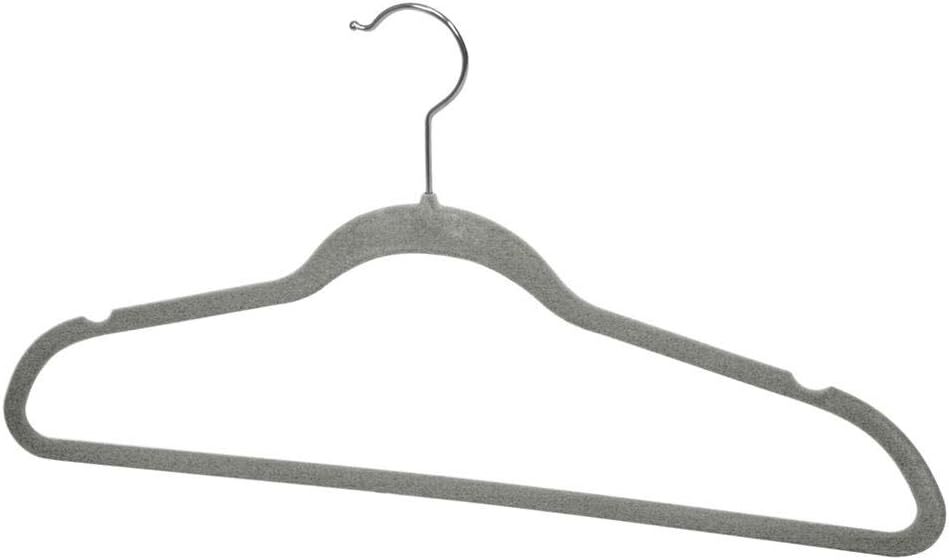 10 PACK VELVET HANGER GREY Gray