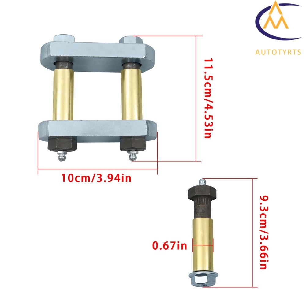 Heavy Duty Greasable Trailer Shackle Spring Kit 2.25" For Tandem Axle UO12-016