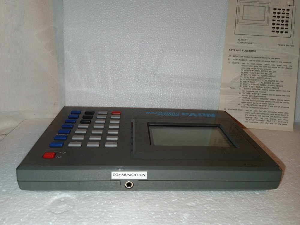 Vintage 1987 NUVA Bridge Computer NV-211 Electronic Hand Held Game Tested