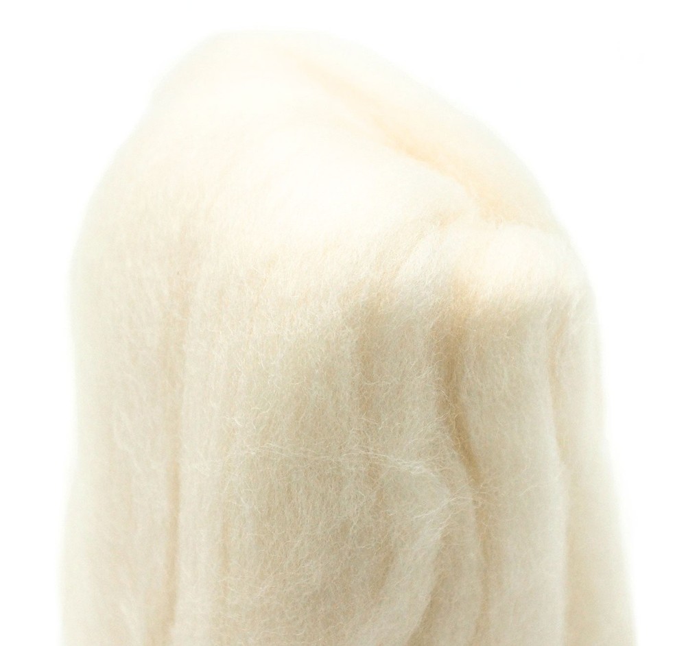 Natural Wool Roving .3oz Off White